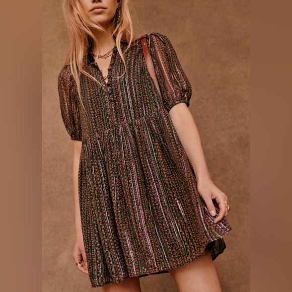 Sezane Dresses & Skirts - Sezane Holly Dress Mini Autumn Prints Floral Size 38 US 6